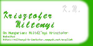 krisztofer miltenyi business card